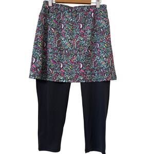 San Soleil Small UV 50+ Cooling Black Capri Sport Blue Pink Green Paisley Skirt